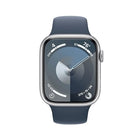 Apple Watch Series 9 (GPS + Cell) 45mm Silver Aluminum Case w/ Storm Blue Sport Band - S/M