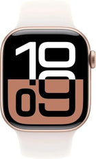 Apple Watch Series 10 - (GPS + Cellular) - 42mm Rose Gold Aluminum Case with Light Blush Sport Band - S/M - MWX93LW/