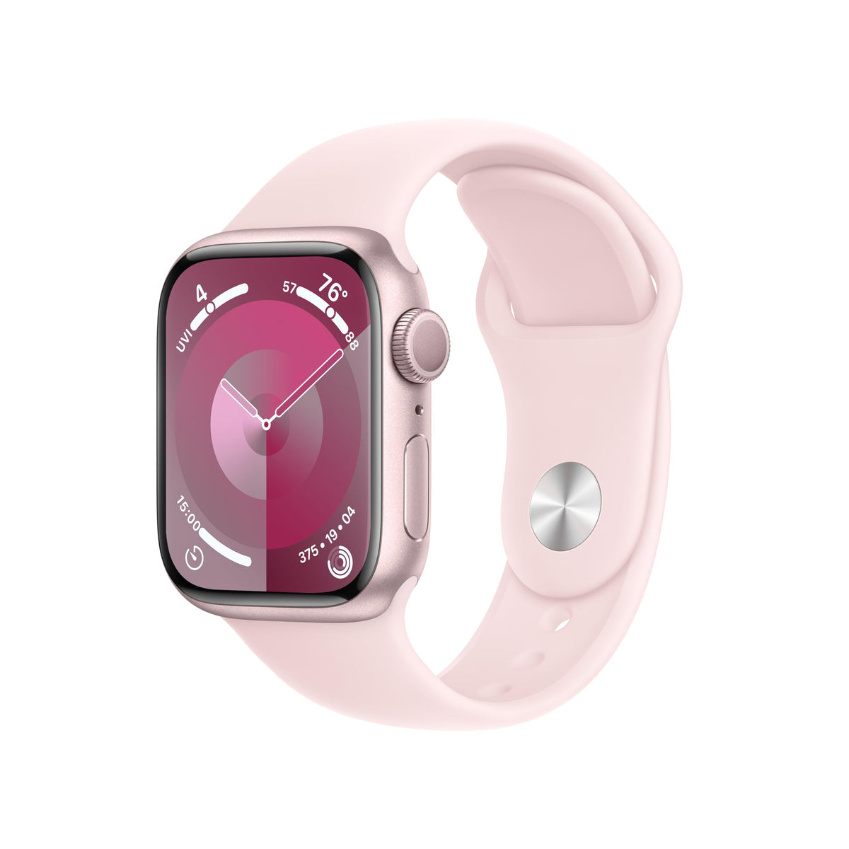 Apple Watch Series 9 (GPS) 41mm Aluminum Case with Light Pink Sport Band - S/M - Pink - MR933LL/A