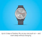 Garmin vivomove 3s Hybrid Smartwatch Silver with Granite Blue Bnad - 010-02238-00